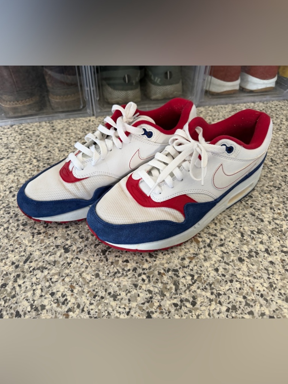 Nike Air Max 1 White Red Blue